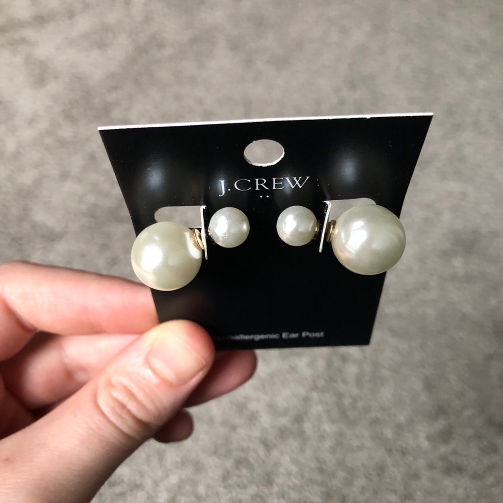 New Double Sided Pearl Stud Earrings
